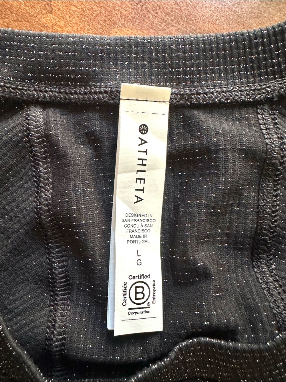 Athleta Momentum Seamless Metallic Long Sleeve Top NWT Black Large - Picture 5 of 11